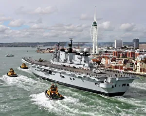 Royal Navy Aircraft Carrier HMS Illustrious Returns To Portsmouth Folllowing Refit Royal Navy Aircraft Carrier HMS Illustrious Returns To Portsmouth Folllowing Refit