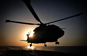 Royal Navy Merlin Helicopter Lands Onboard HMS Somerset Near Iraq Royal Navy Merlin Helicopter Lands Onboard HMS Somerset Near Iraq