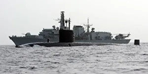 Royal Navy Submarine HMS Turbulent with Type 23 Frigate HMS St Albans Royal Navy Submarine HMS Turbulent with Type 23 Frigate HMS St Albans