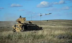 Stormer vehicle fring a Starstreak High Velocity Missile (HVM) on Ex Javelin Stormer vehicle fring a Starstreak High Velocity Missile (HVM) on Ex Javelin