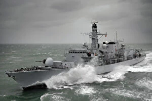 Royal Navy Collection: Type 23 frigate HMS KENT at Sea, south of the Isle of Wight