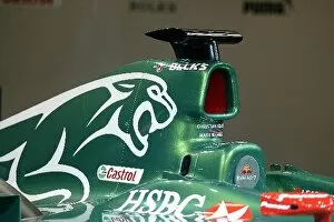 Images Dated 18th January 2004: Formula One Launch: Airbox and cockpit surround detail on the new Jaguar R5