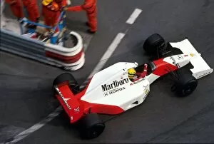 Images Dated 23rd May 2001: Formula One World Championship: Ayrton Senna McLaren MP4 / 7A at the Nouvelle Chicane was an