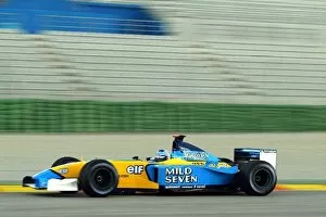 Images Dated 3rd April 2002: Formula One World Championship: Jarno Trulli tests the rapidly improving Renault R202