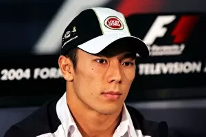 Images Dated 7th October 2004: Formula One World Championship: Takuma Sato BAR in the FIA Press Conference
