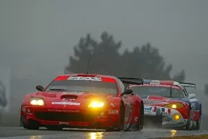 Images Dated 9th November 2003: Le Mans 1000 Km Race: Peter Kox Veloqx Care Racing Ferrari 550 Maranello battles with the hard
