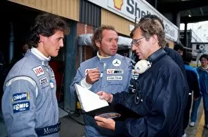 Images Dated 20th June 2001: Sportscar World Championship: Michael Schumacher and Jochen Mass discuss their disqualification