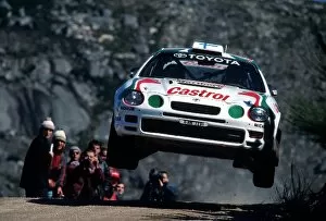 Images Dated 11th November 2002: World Rally Championship: Juha Kankkunen Toyota Celica GT-Four with co-driver Nicky Grist flies