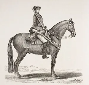An 18Th Century French Cavalry Soldier Mounted With His Weapons. From Xviii Siecle Institutions, Usages Et Costumes An 18Th Century French Cavalry Soldier Mounted With His Weapons. From Xviii Siecle Institutions, Usages Et Costumes