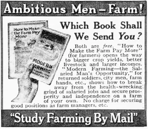 Advertisement Of Farming Books Sent By Mail By American Farmers School From Early 20th Advertisement Of Farming Books Sent By Mail By American Farmers School From Early 20th