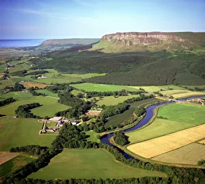 Aerial View Of Farms In Roe Valley County Park; Bienevenagh, County Londonderry Aerial View Of Farms In Roe Valley County Park; Bienevenagh, County Londonderry