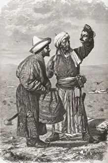 An Afghan Soldier Holding The Severed Head Of His Enemy In The 19Th Century. From El Mundo En La Mano Published 1878 An Afghan Soldier Holding The Severed Head Of His Enemy In The 19Th Century. From El Mundo En La Mano Published 1878