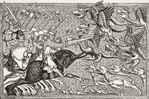 How Alexander Fought The Dragons And A Species Of Beast Called Scorpion. After A 13Th Century Miniature How Alexander Fought The Dragons And A Species Of Beast Called Scorpion. After A 13Th Century Miniature