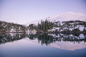 Alpenglow Over Chugach Mountains And Kings Bay, Prince William Sound, Whittier Alpenglow Over Chugach Mountains And Kings Bay, Prince William Sound, Whittier