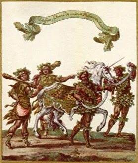 American domestic grooms, armed and in livery, charged to carry the mantle and arms of their masters American domestic grooms, armed and in livery, charged to carry the mantle and arms of their masters