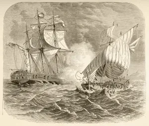 An American Navy Ship Captures An Algerian Pirate Ship Off The Barbary Coast During The First Barbary War 1801 To 1805 An American Navy Ship Captures An Algerian Pirate Ship Off The Barbary Coast During The First Barbary War 1801 To 1805