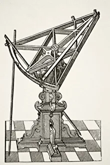 Astronomical Sextant For Measuring Distances After Copper Engraving In Book Tychonis Brahe Astronomiae Instauratae Astronomical Sextant For Measuring Distances After Copper Engraving In Book Tychonis Brahe Astronomiae Instauratae