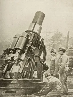 Austrian 12-Inch Siege Howitzer And Mount Weighing Over 28 Tons Manufactured By Skoda Austrian 12-Inch Siege Howitzer And Mount Weighing Over 28 Tons Manufactured By Skoda