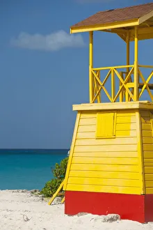 Barbados, Lifeguards tower on Miami Beach; Oistins Barbados, Lifeguards tower on Miami Beach; Oistins