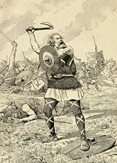 The Battle Of Tolbiac In 496 Fought Between The Franks And The Alemanni. From Agenda Buvard Du Bon Marche Published The Battle Of Tolbiac In 496 Fought Between The Franks And The Alemanni. From Agenda Buvard Du Bon Marche Published
