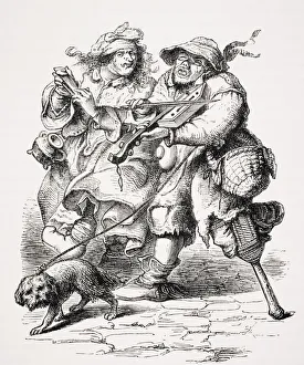 Beggar Playing The Fiddle And His Wife Accompanying Him With Bones Beggar Playing The Fiddle And His Wife Accompanying Him With Bones