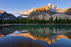 nature landscapes/bow lake crowfoot mountain sunrise