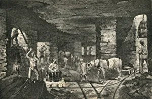 Bradley Coal Mine, Near Bilston, England In The 19Th Century. Getting Out The Ten Yard Coal In The Staffordshire Bradley Coal Mine, Near Bilston, England In The 19Th Century. Getting Out The Ten Yard Coal In The Staffordshire