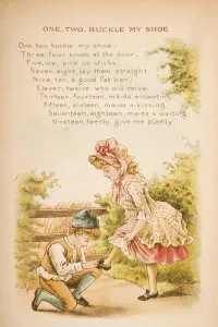 One Two Buckle My Shoe From Old Mother Gooses Rhymes And Tales Illustration By One Two Buckle My Shoe From Old Mother Gooses Rhymes And Tales Illustration By