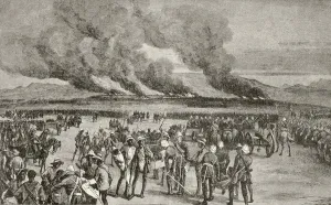 The Burning Of The Zulu Royal Kraal At Ulundi After The Battle Of Ulundi The Burning Of The Zulu Royal Kraal At Ulundi After The Battle Of Ulundi