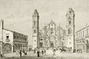 The Cathedral In Havana, Cuba Circa 1880S. From A 19Th Century Illustration The Cathedral In Havana, Cuba Circa 1880S. From A 19Th Century Illustration