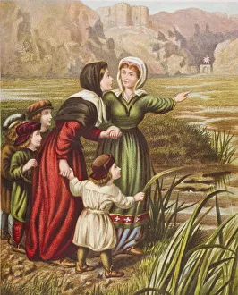 Christiana And Mercy At The Slough Of Despond. From The Book The Pilgrims Progress By Christiana And Mercy At The Slough Of Despond. From The Book The Pilgrims Progress By