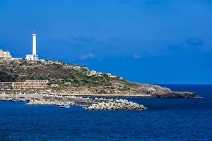 Coastal view with lighthouse at Santa Maria di Leuca in Castrignano del Capo in Puglia, Italy Coastal view with lighthouse at Santa Maria di Leuca in Castrignano del Capo in Puglia, Italy