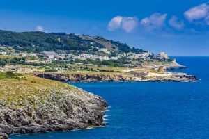 Coastal view of the modern and medieval town of Castro in Puglia, Italy Coastal view of the modern and medieval town of Castro in Puglia, Italy