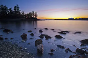 Colors Of Dusk And Incoming Surf At Halibut Point Recreation Area With View Of Magic Island; Sitka, Alaska Colors Of Dusk And Incoming Surf At Halibut Point Recreation Area With View Of Magic Island; Sitka, Alaska