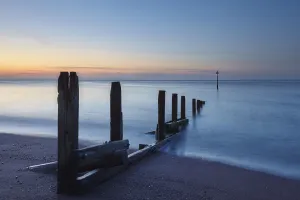 Dawn over Teignmouth Beach; Teignmouth, Devon, England Dawn over Teignmouth Beach; Teignmouth, Devon, England