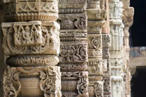 Details of the columns in the Qutab complex which includes the worlds tallest brick Details of the columns in the Qutab complex which includes the worlds tallest brick