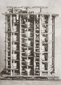 The Difference Engine Of The Babbage Calculating Machine, Invented By Charles Babbage In 1822 The Difference Engine Of The Babbage Calculating Machine, Invented By Charles Babbage In 1822