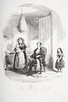 The Dombey Family. Illustration From The Charles Dickens Novel Dombey And Son By H The Dombey Family. Illustration From The Charles Dickens Novel Dombey And Son By H