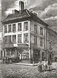 Dr. Samuel Johnson's Birthplace In Market Square, Lichfield, England Seen In The Late 19Th Century Dr. Samuel Johnson's Birthplace In Market Square, Lichfield, England Seen In The Late 19Th Century