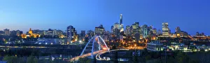 Edmonton skyline at night with the Walterdale Bridge in Alberta, Canada Edmonton skyline at night with the Walterdale Bridge in Alberta, Canada