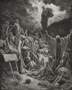 Engraving From The Dore Bible Illustrating Ezekiel Xxxvii 1 And 2 The Vision Of The Engraving From The Dore Bible Illustrating Ezekiel Xxxvii 1 And 2 The Vision Of The