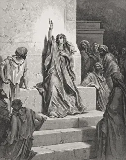 Engraving From The Dore Bible Illustrating Judges V 1 And 2 Deborah By Gustave Dore Engraving From The Dore Bible Illustrating Judges V 1 And 2 Deborah By Gustave Dore