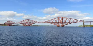 The famous Forth Bridge over Firth of Forth at South Queensferry in Edinburgh, Scotland, United Kingdom The famous Forth Bridge over Firth of Forth at South Queensferry in Edinburgh, Scotland, United Kingdom