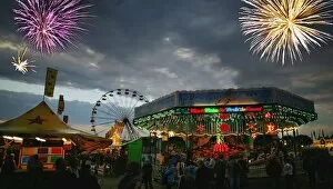 Images Dated 24th July 2003: Fireworks At An Amusement Park