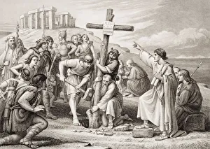 The First Preaching Of Christianity In Britain. Engraved By John Easton After C. W The First Preaching Of Christianity In Britain. Engraved By John Easton After C. W