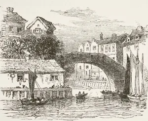 Fleet Bridge London In The 17Th Century. From The National And Domestic History Of Fleet Bridge London In The 17Th Century. From The National And Domestic History Of