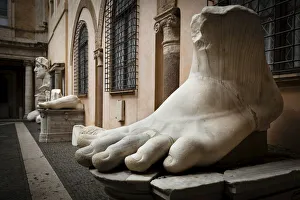 Foot From Statue of Emperor Constantine, Capitoline Museums, Piazza del Campidoglio, Rome, Italy Foot From Statue of Emperor Constantine, Capitoline Museums, Piazza del Campidoglio, Rome, Italy