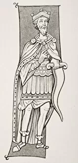 Images Dated 29th March 2006: Frankish Chief Or King Armed With A Scramasax, A Type Of Single Edged Knife