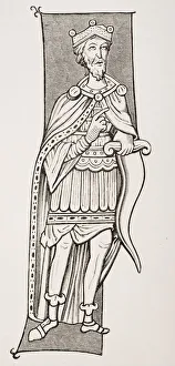 Frankish Chief Or King Armed With A Scramasax, A Type Of Single Edged Knife Frankish Chief Or King Armed With A Scramasax, A Type Of Single Edged Knife