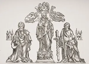 French Alchemist Nicholas Flamel Kneeling Right 1330? To 1418? And Wife Pernelle Kneeling Left French Alchemist Nicholas Flamel Kneeling Right 1330? To 1418? And Wife Pernelle Kneeling Left